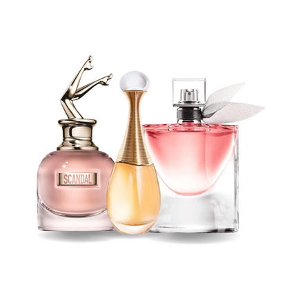 Zestaw 3 perfumy SCANDAL, J'ADORE, LA VIE EST BELLE 100ml