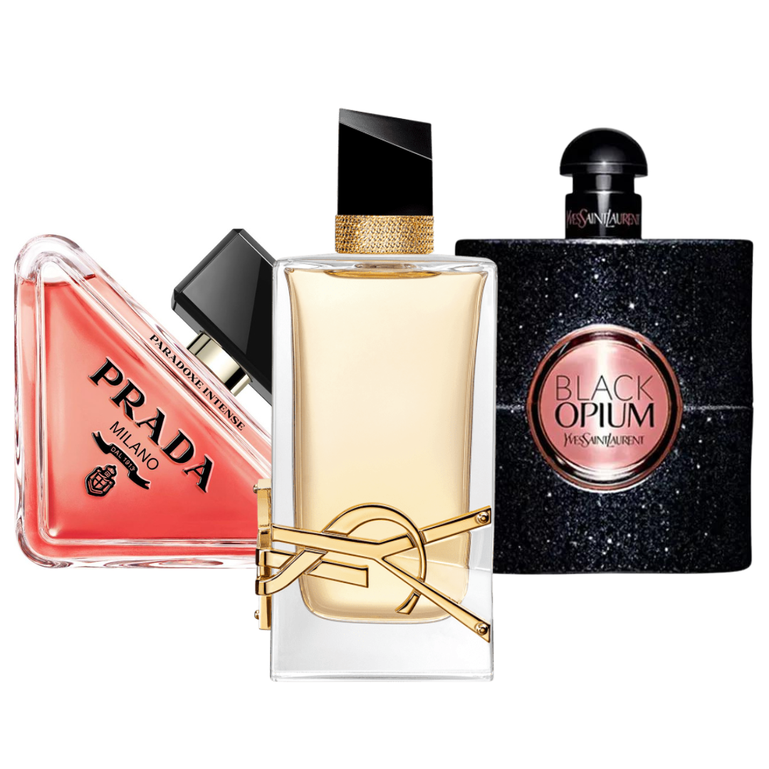 Zestaw 3 perfumy Prada Paradox,  Black Opium Yves Saint Laurent, Libre 100ml